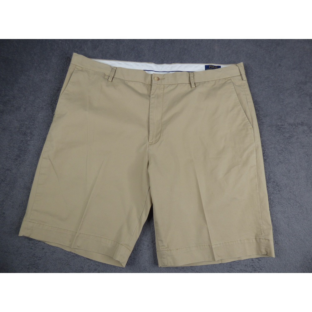 Polo Ralph Lauren Mens Khaki Tan Stretch Classic Fit Chino Shorts Size 42 42L